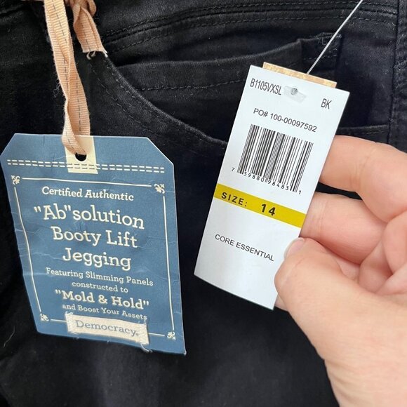Democracy Ab Technology Black‎ Jeans- New with Tags. Size 14 - Picture 5 of 6